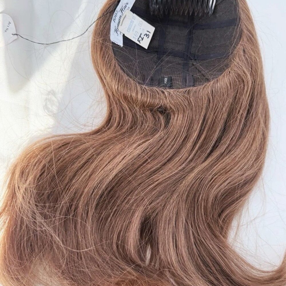 Vintage 100% Human Hair Fall from 1970's -#31 Golden brown NEW with tags - Picture 4 of 9